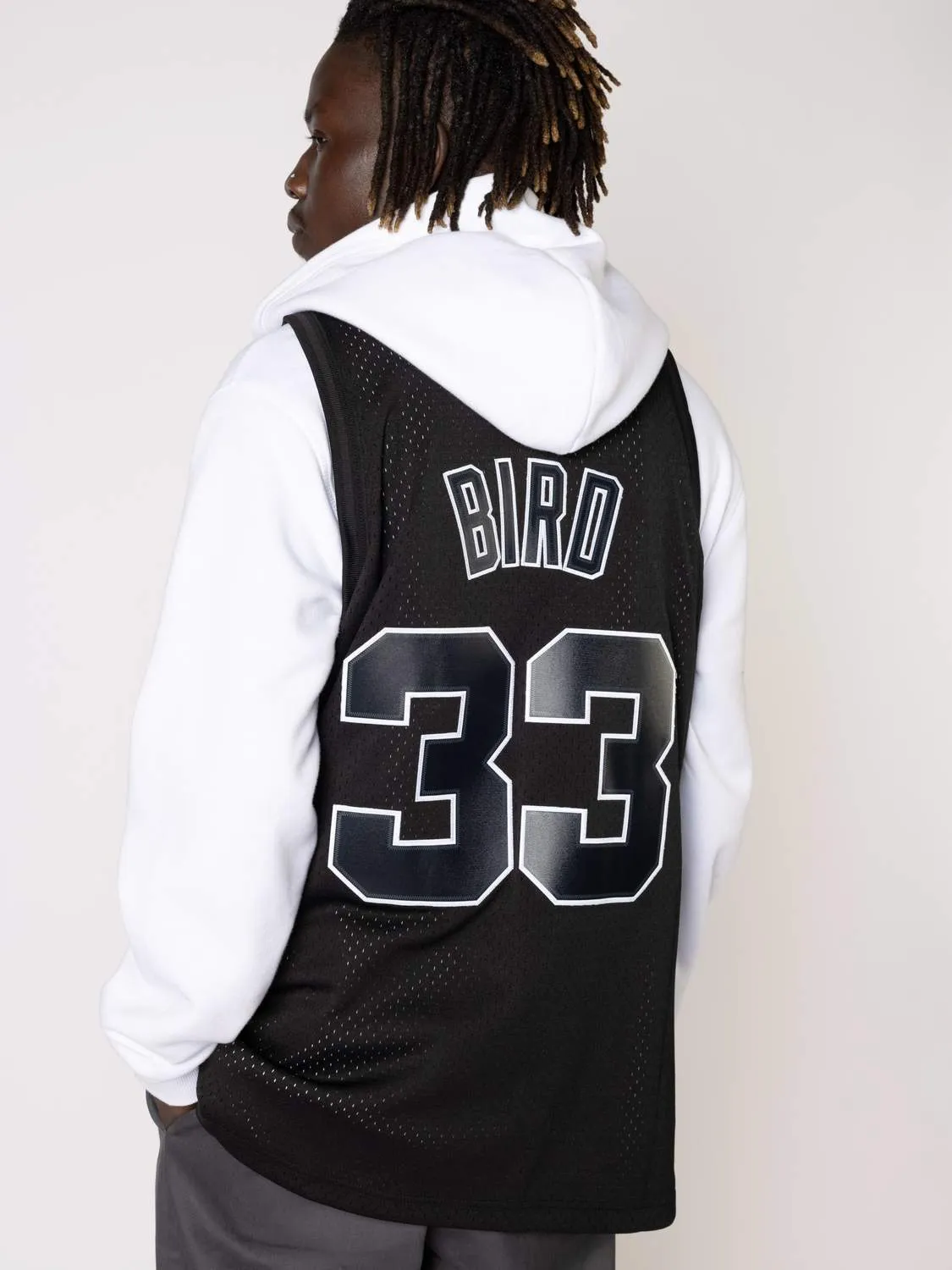 MITCHELL & NESS LARRY BIRD BOSTON CELTICS WHITE LOGO SWINGMAN JERSEY