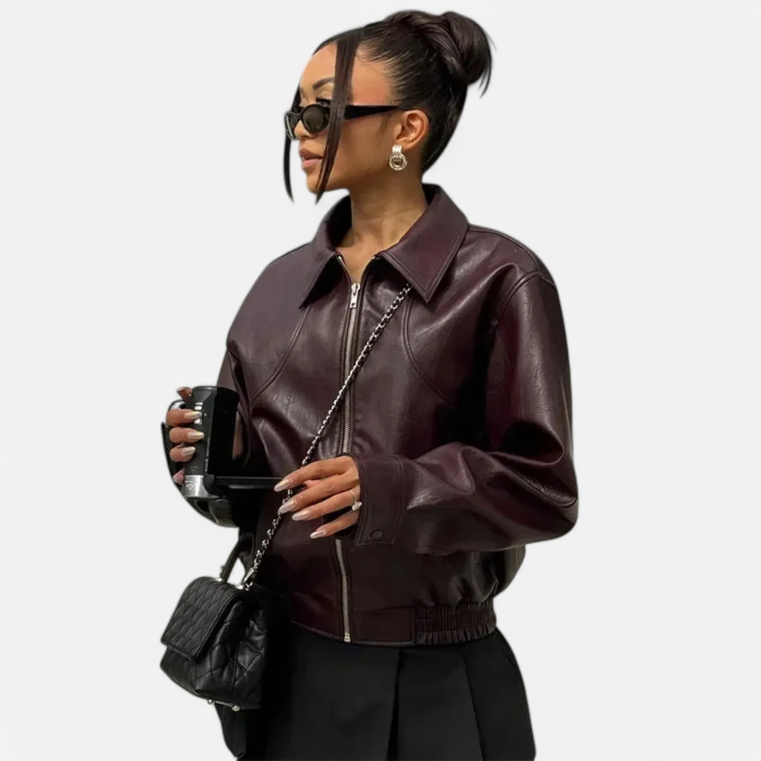 Monacogents | Vintage Short Women's Leather Jacket