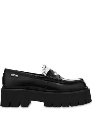 Moschino colour-block leather platform loafers