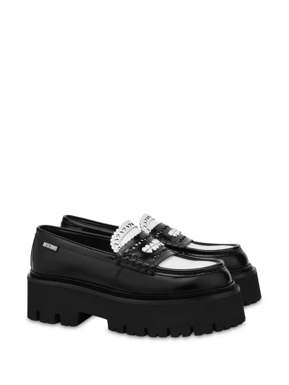 Moschino colour-block leather platform loafers