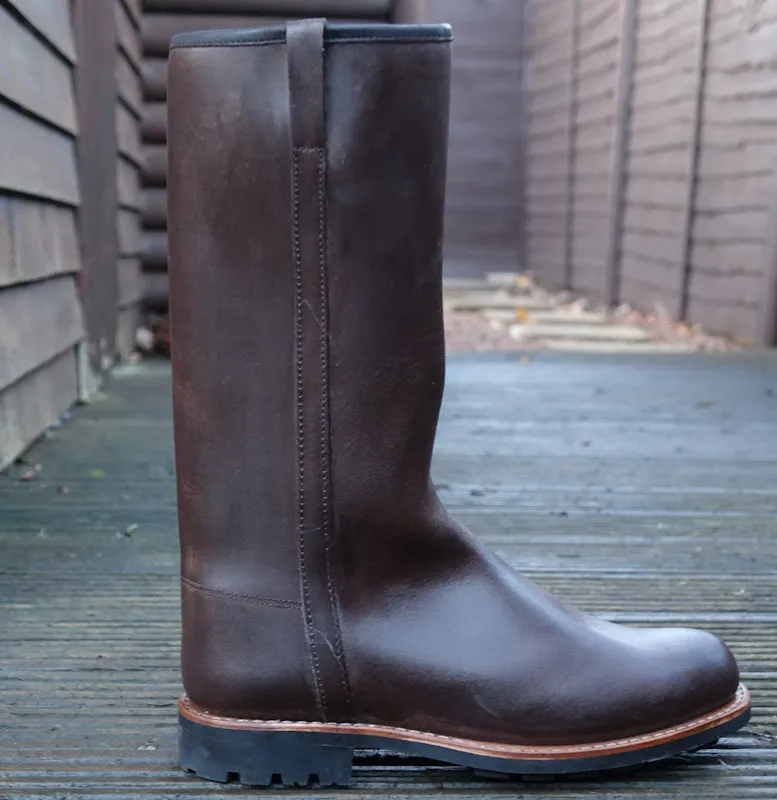 Nebo Long Wellington Leather Boots