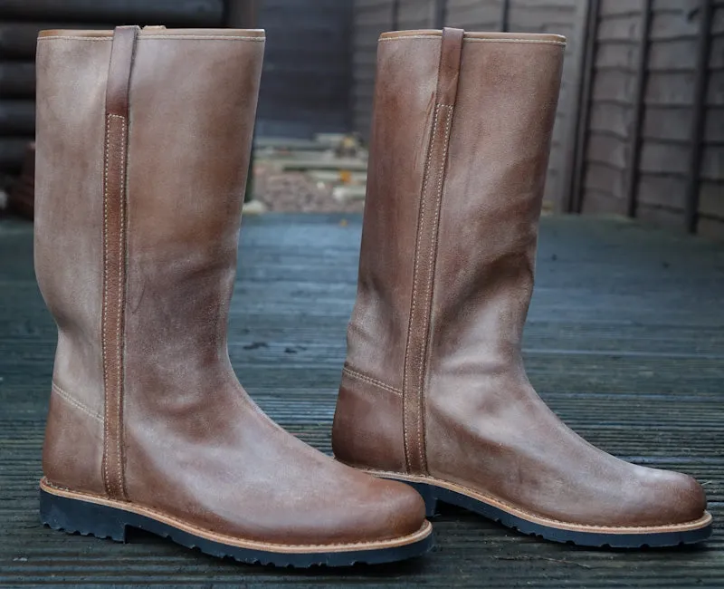 Nebo Long Wellington Leather Boots