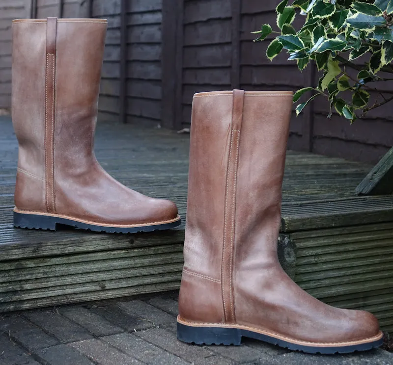Nebo Long Wellington Leather Boots