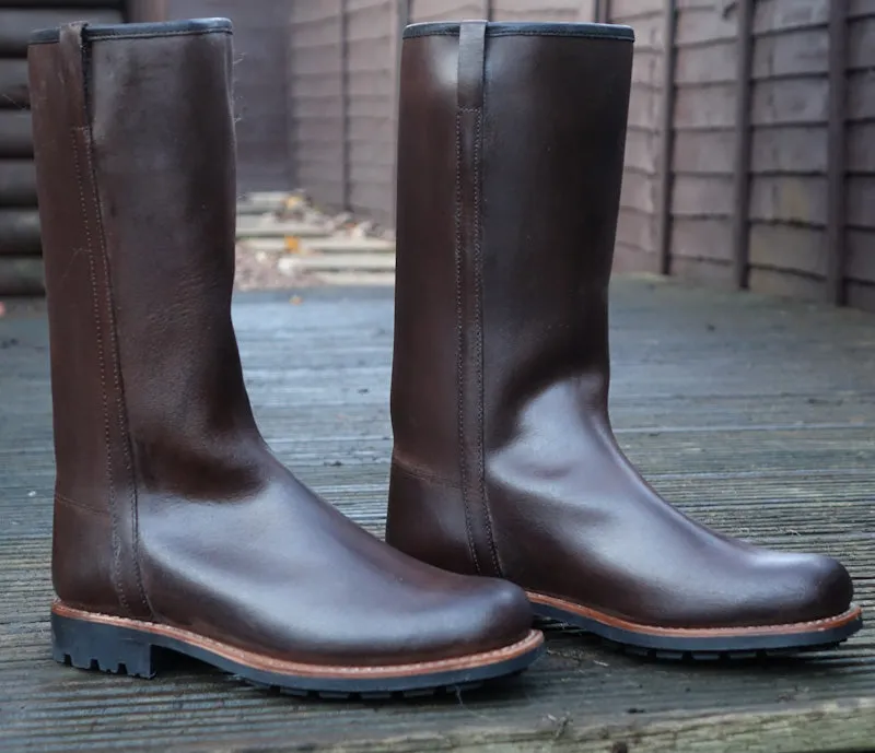 Nebo Long Wellington Leather Boots