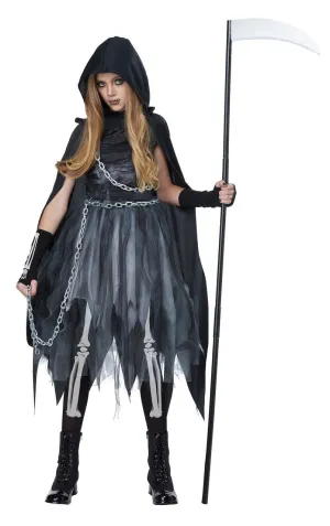 New California Costumes Reaper Girl Child Costume Sz M (8-10) Retails $60 