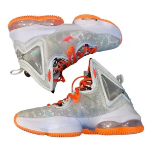 Nike LeBron 19 'Fast Food' DC9339-001 Silver and Orange Size 6.5 Y Basketball