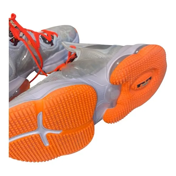 Nike LeBron 19 'Fast Food' DC9339-001 Silver and Orange Size 6.5 Y Basketball