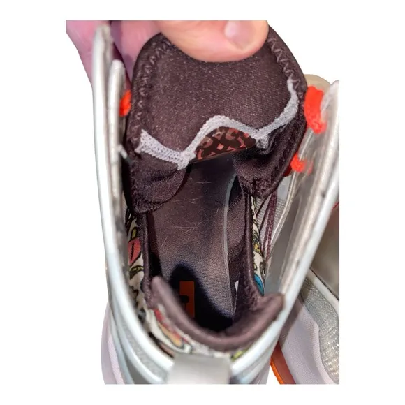 Nike LeBron 19 'Fast Food' DC9339-001 Silver and Orange Size 6.5 Y Basketball