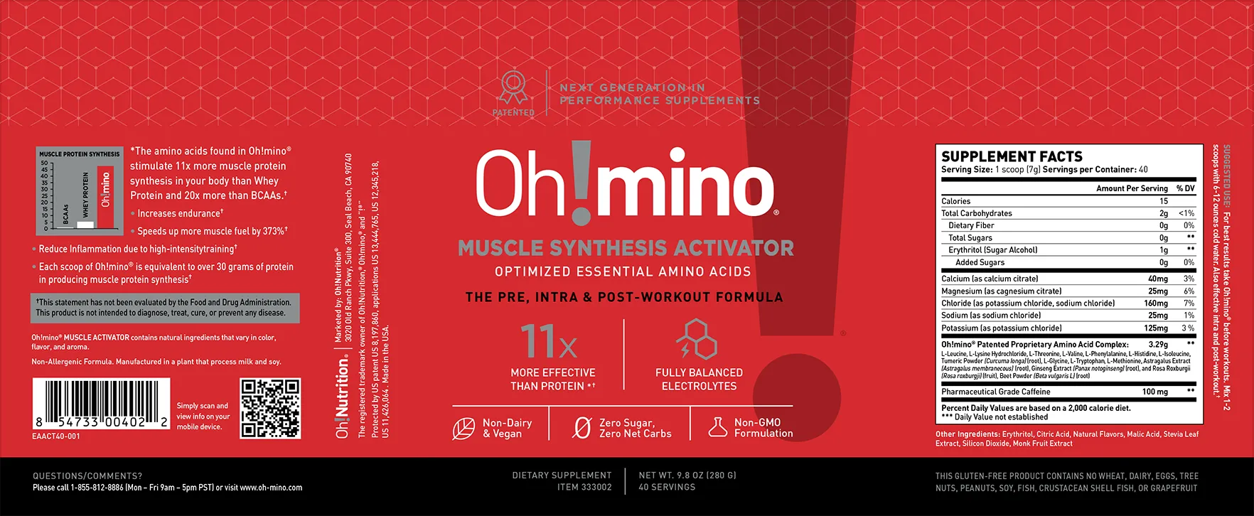 Oh!mino® Muscle Synthesis Activator - Tropical Splash Caffeinated 40 BFF ACCESS