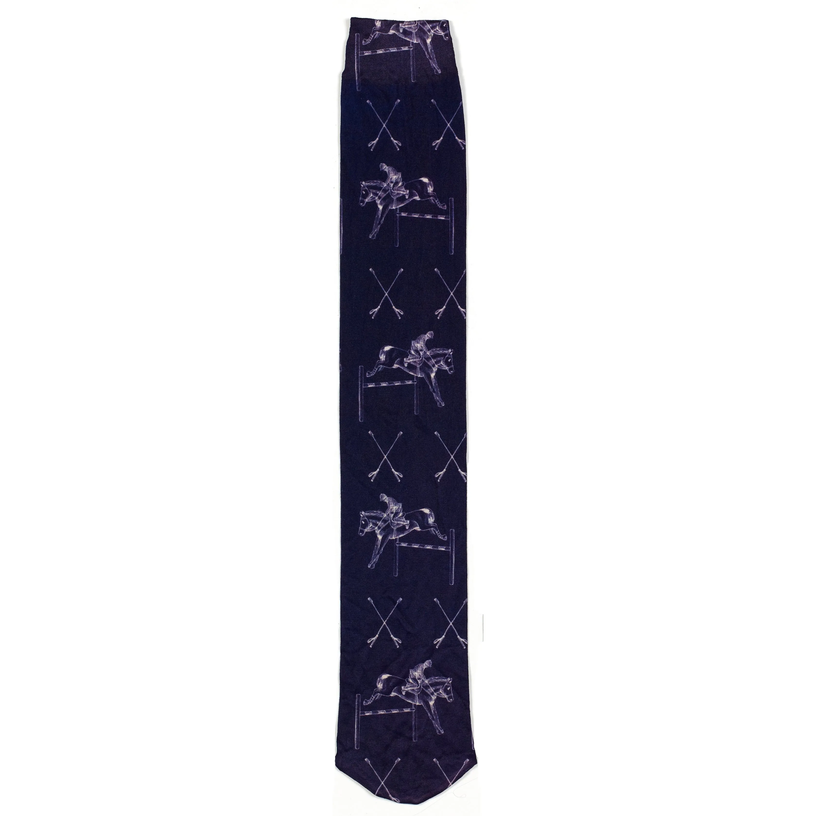 Ovation Ladies Zocks Boot Socks-Navy Jumping Horse