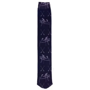 Ovation Ladies Zocks Boot Socks-Navy Jumping Horse