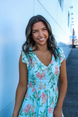 Petal Parade Ruffle Dress • Seafoam