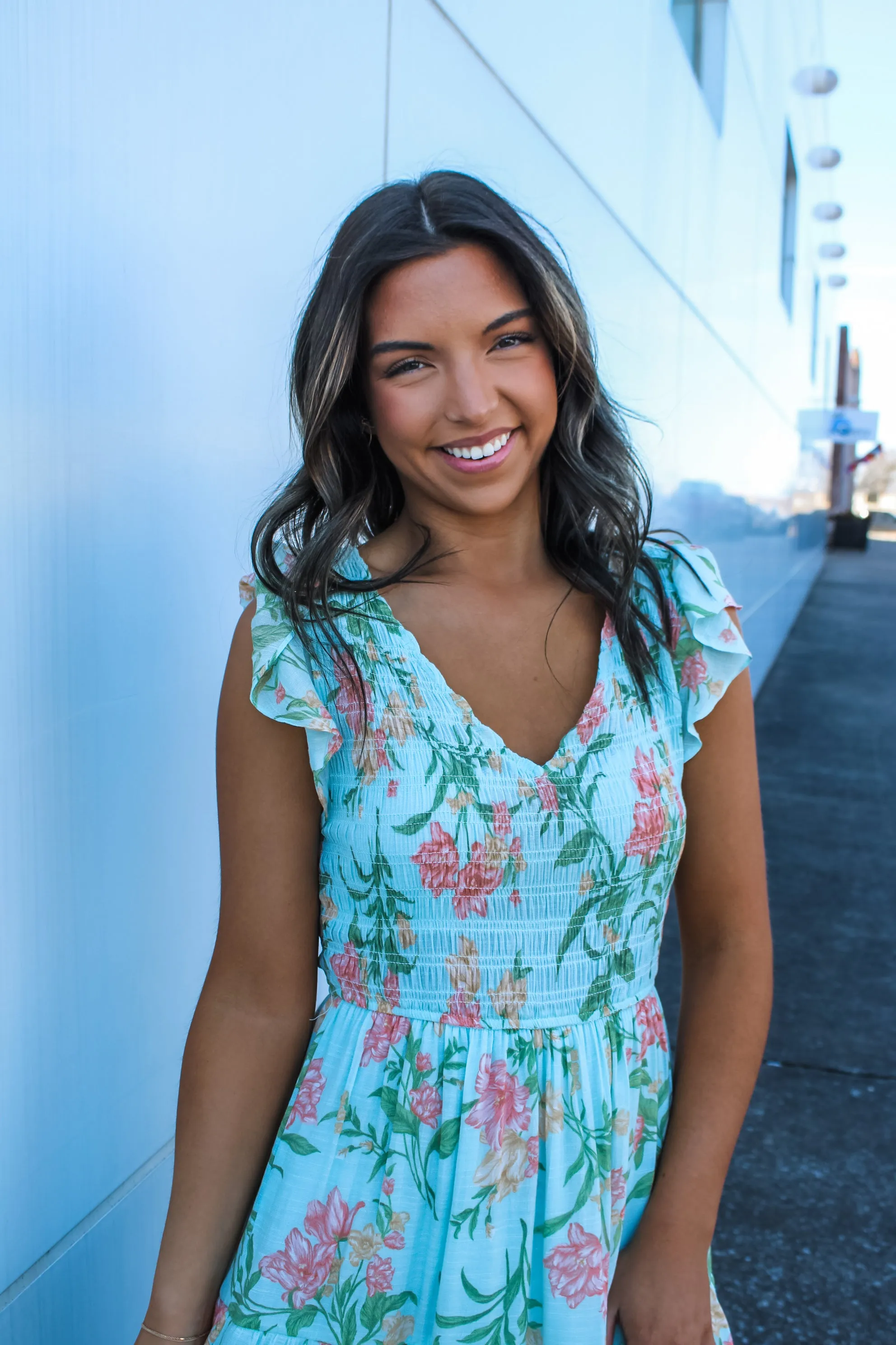 Petal Parade Ruffle Dress • Seafoam