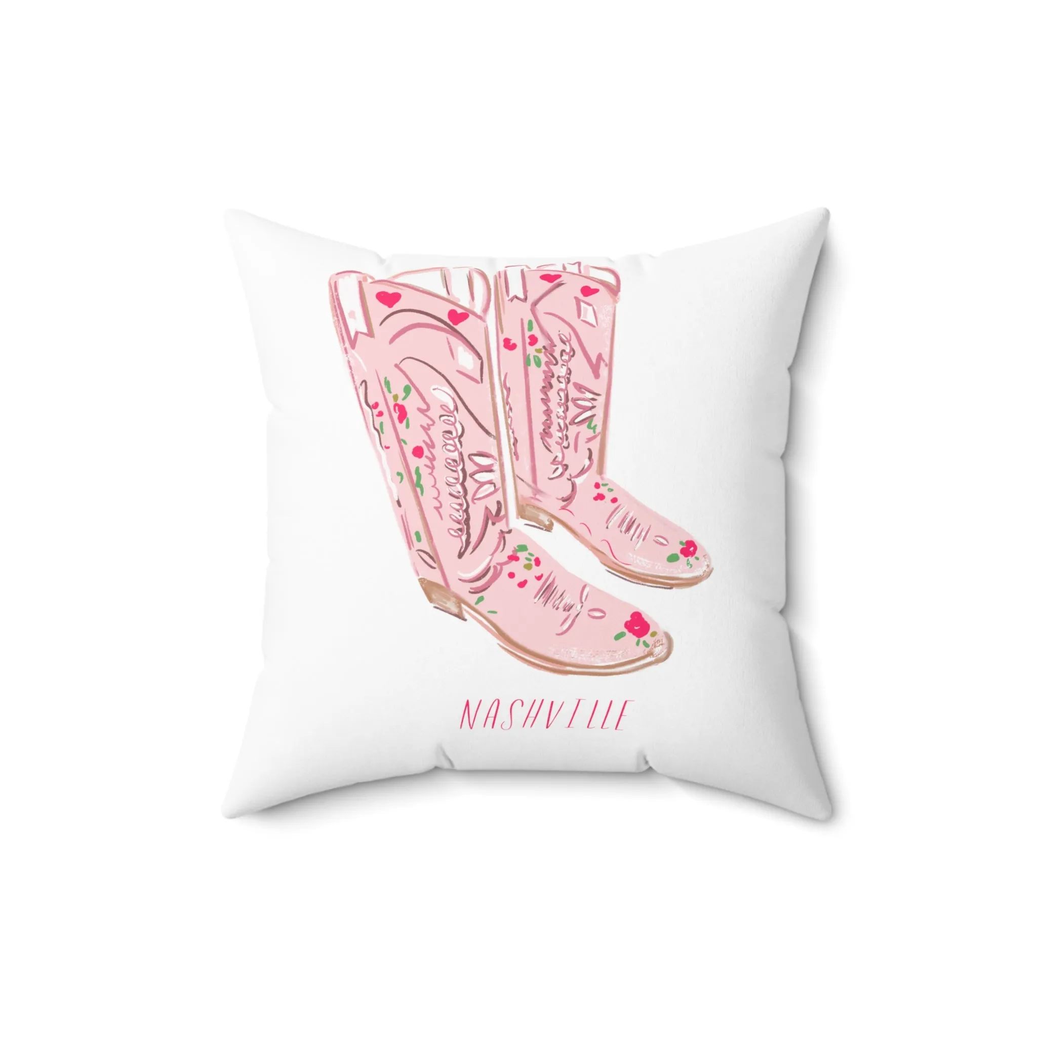 PINK COWBOY BOOTS NASHVILLE - Pillow