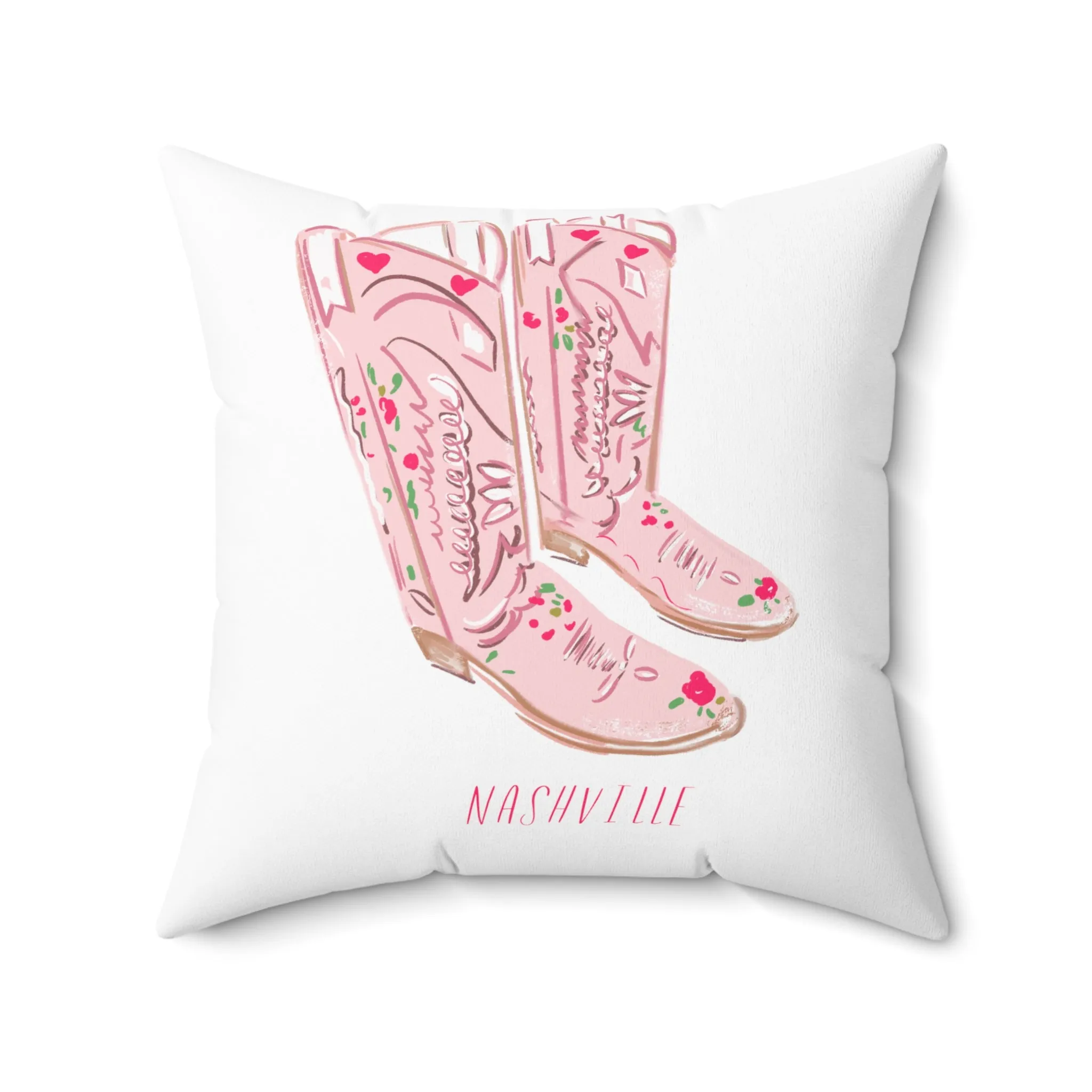 PINK COWBOY BOOTS NASHVILLE - Pillow