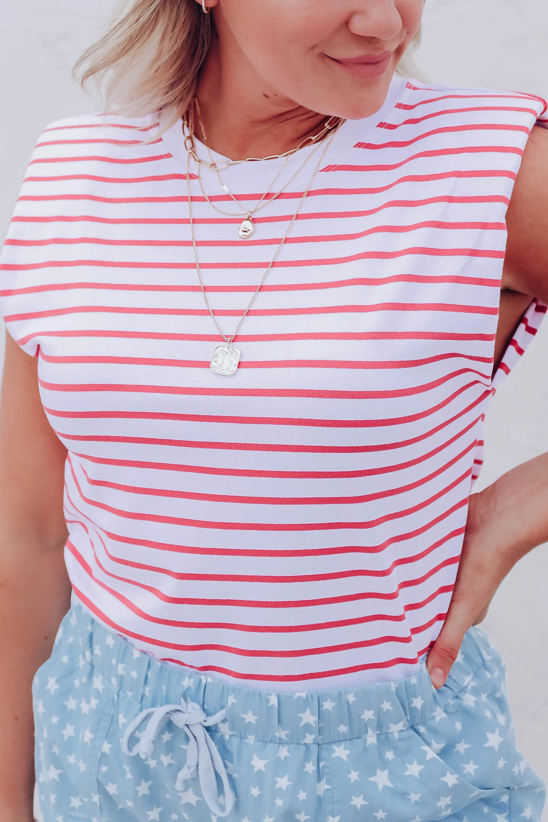 Rayado Muscle Sleeve Top