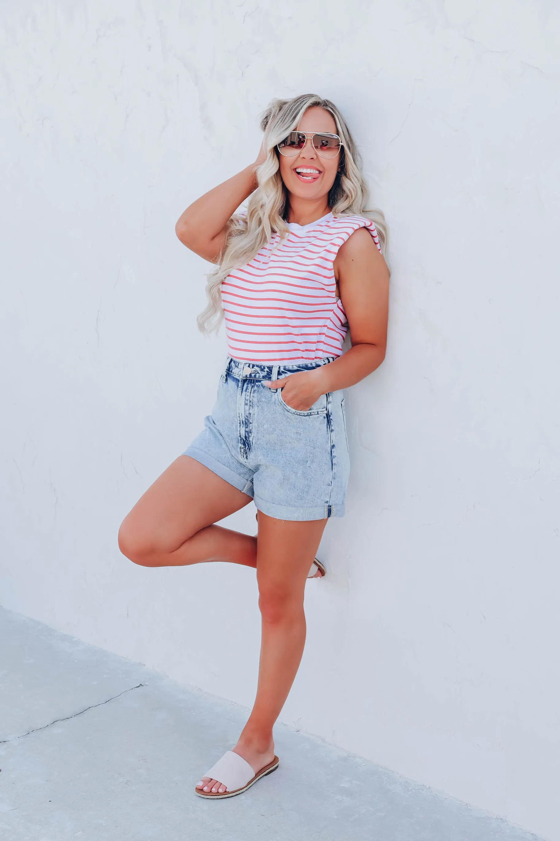 Rayado Muscle Sleeve Top