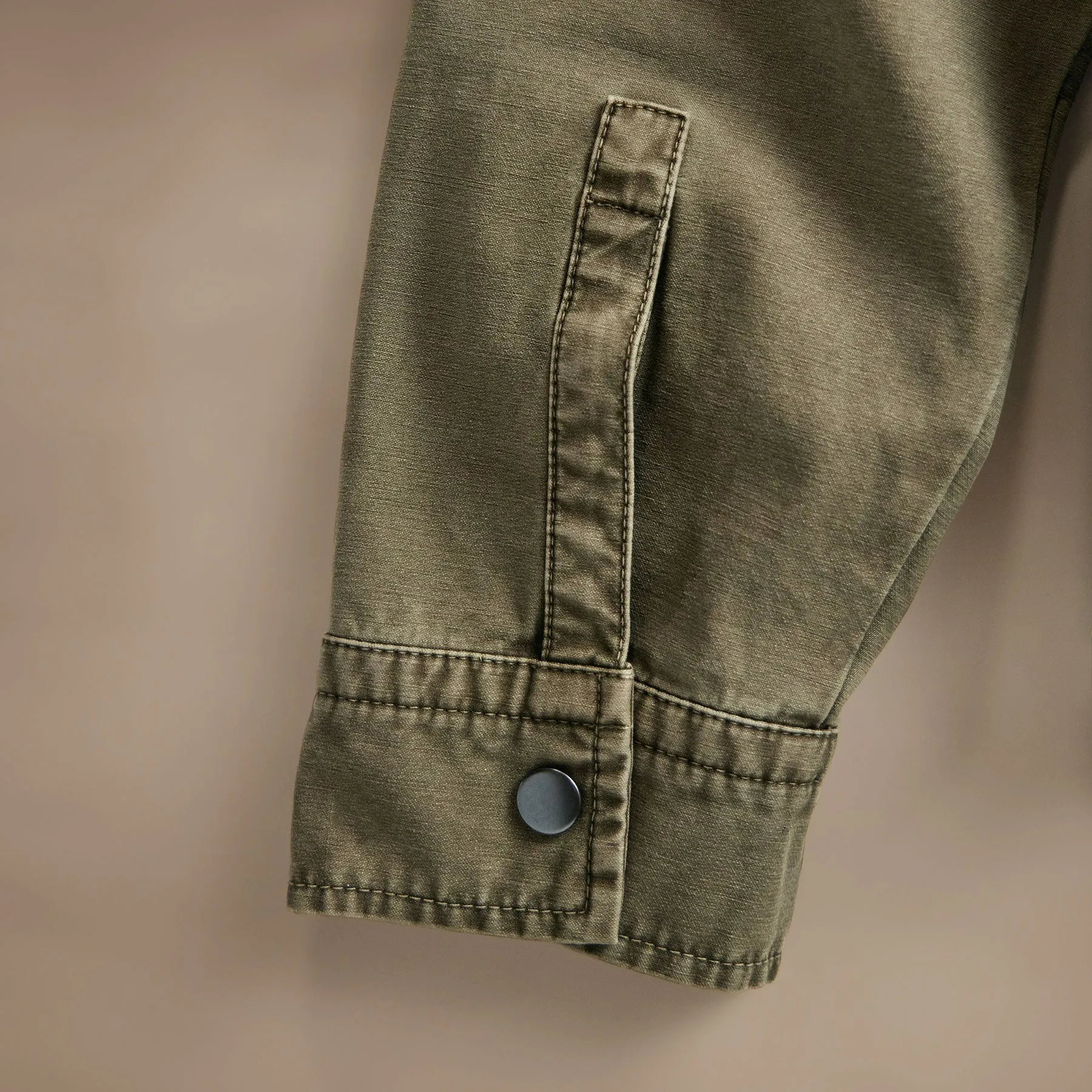 Reverse Cotton Twill Shirt Jacket - Trooper Pigment
