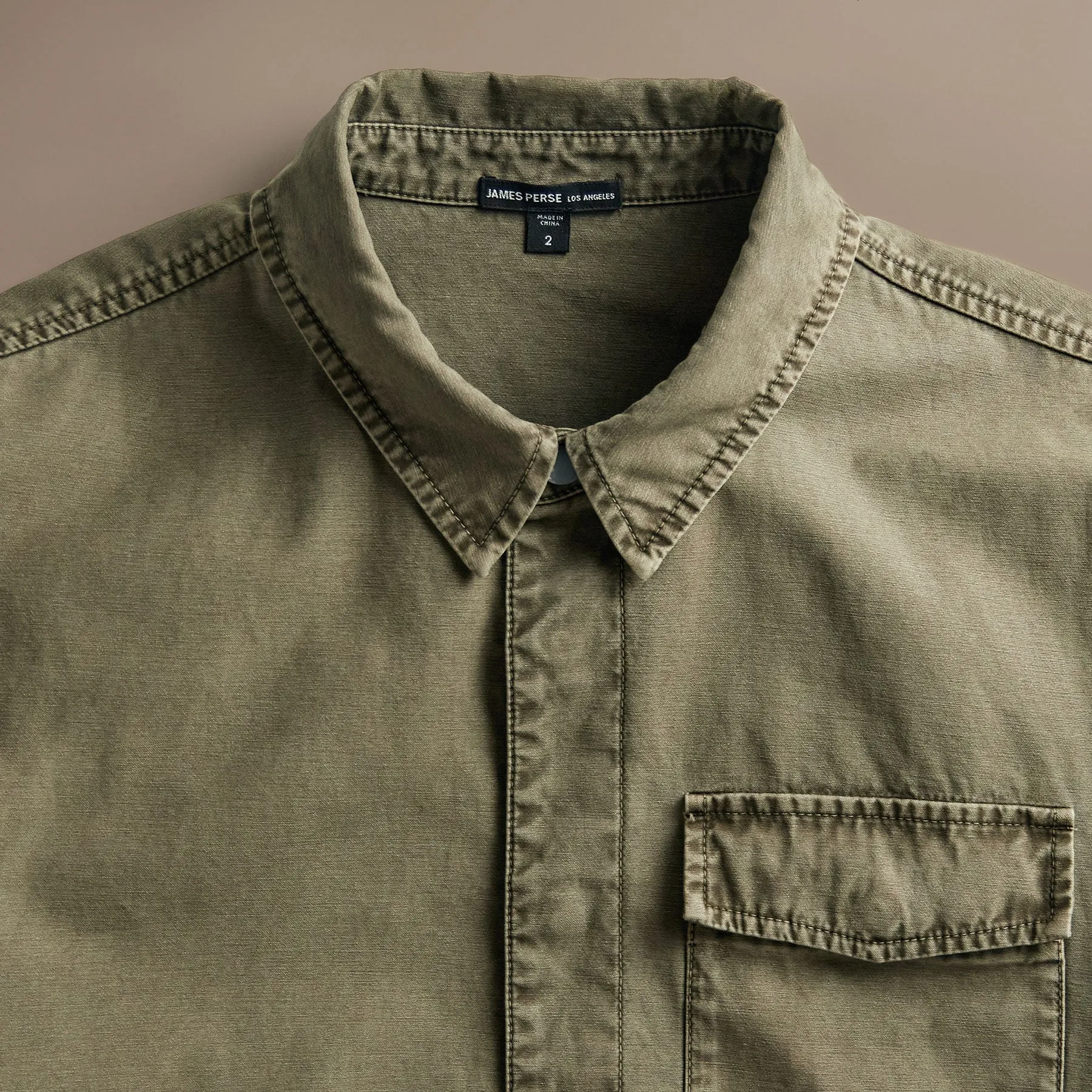 Reverse Cotton Twill Shirt Jacket - Trooper Pigment