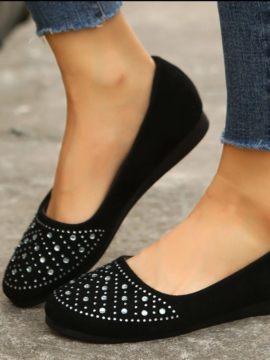 Rhinestone Flat Slip-Ons