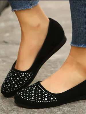 Rhinestone Flat Slip-Ons