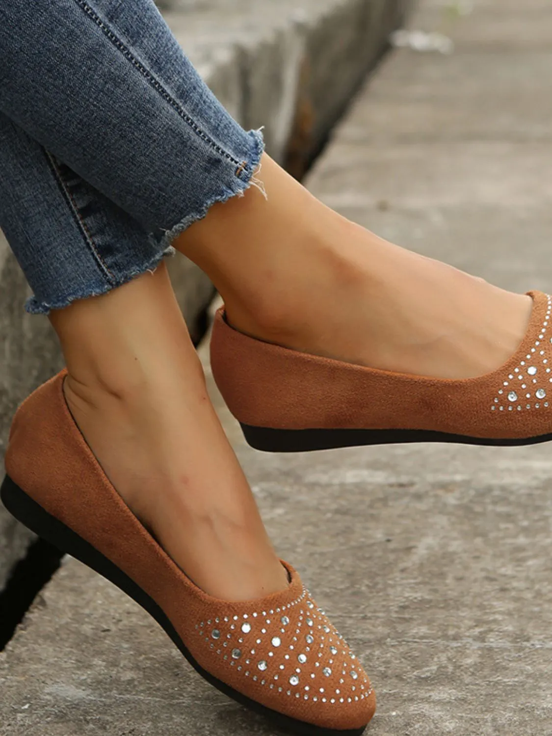 Rhinestone Flat Slip-Ons