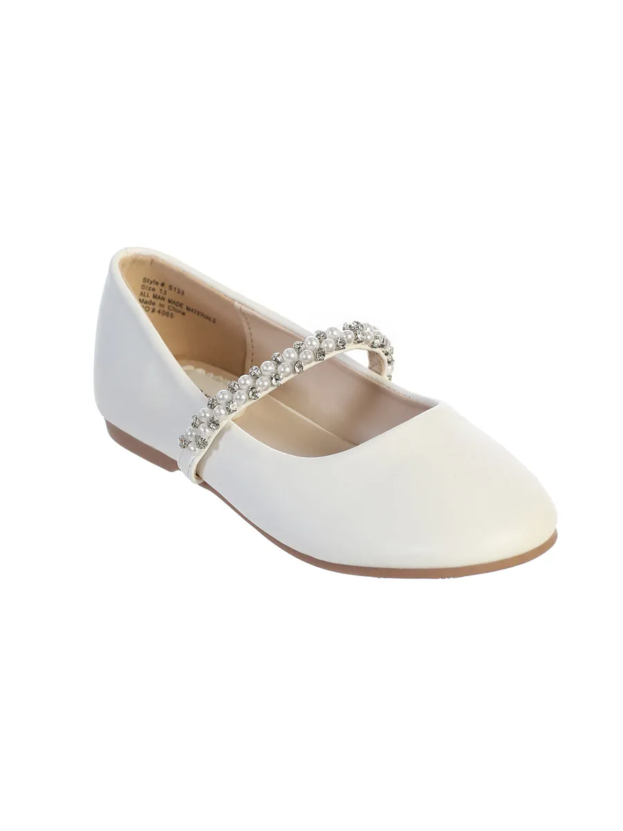 Rhinestone Pearl Flats S133