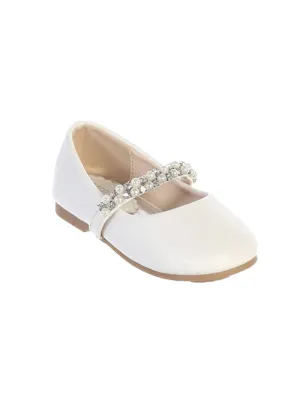 Rhinestone Pearl Strap Flats S116