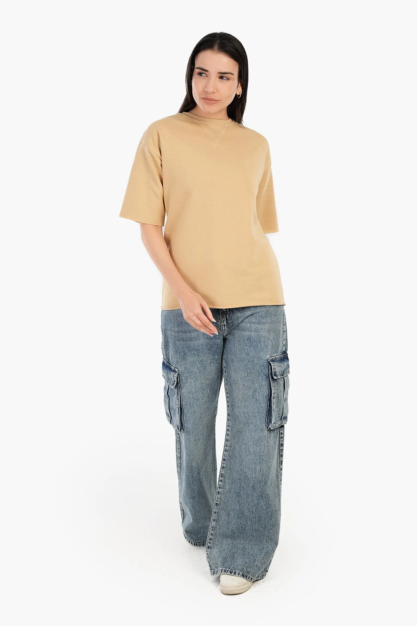 Ribbed Crew Neck T-Shirt