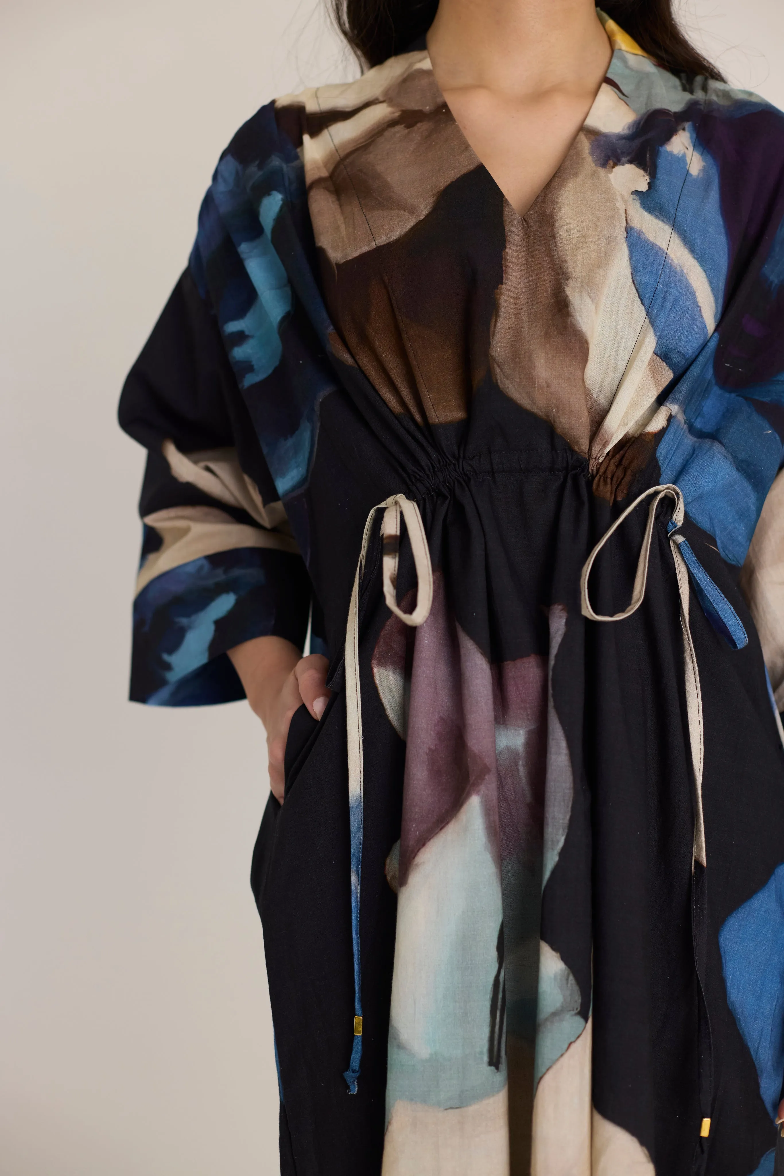 Rocco Drawstrings Kaftan Dress