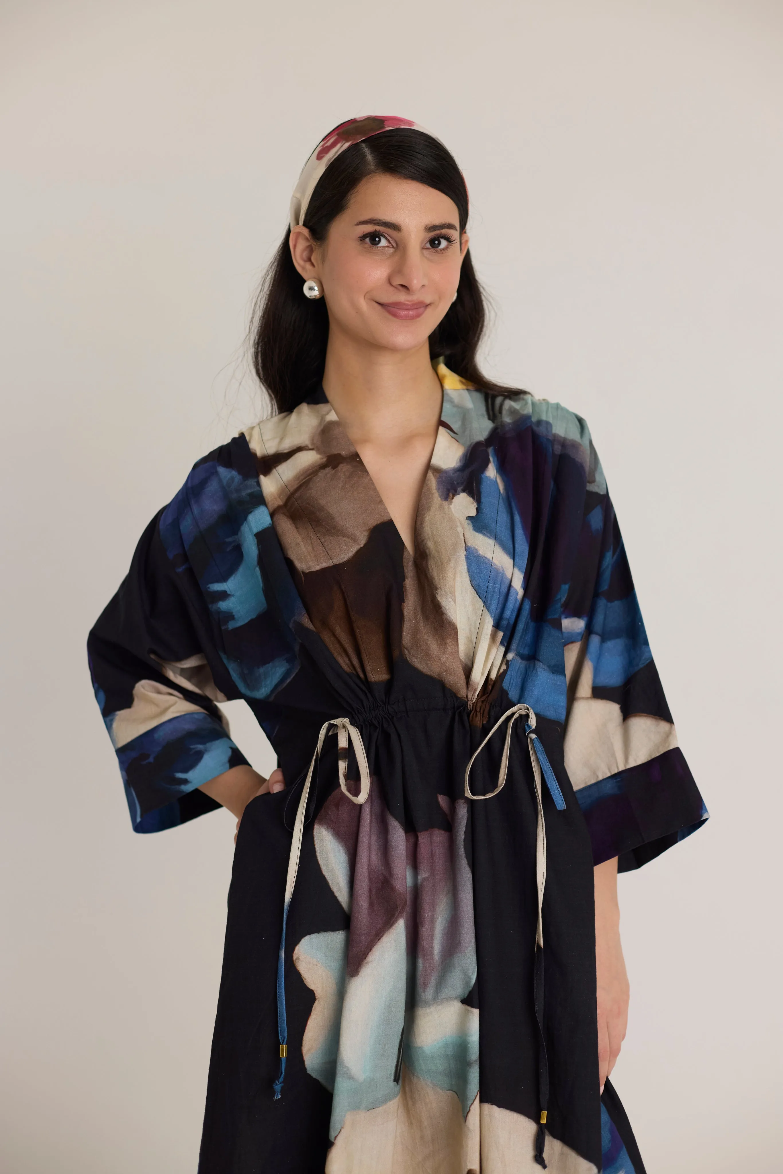 Rocco Drawstrings Kaftan Dress