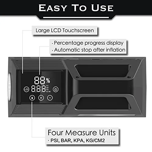 Salimur Tire Inflator 12V DC / 110V AC Portable Air Compressor, Electric AC/DC Auto Tire Pump for Car Tires and Other Inflatables at Home
