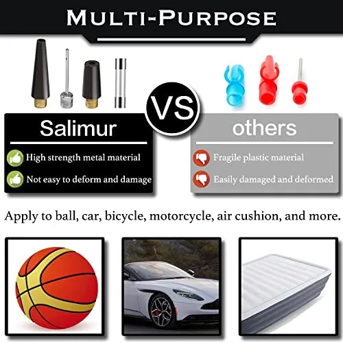 Salimur Tire Inflator 12V DC / 110V AC Portable Air Compressor, Electric AC/DC Auto Tire Pump for Car Tires and Other Inflatables at Home