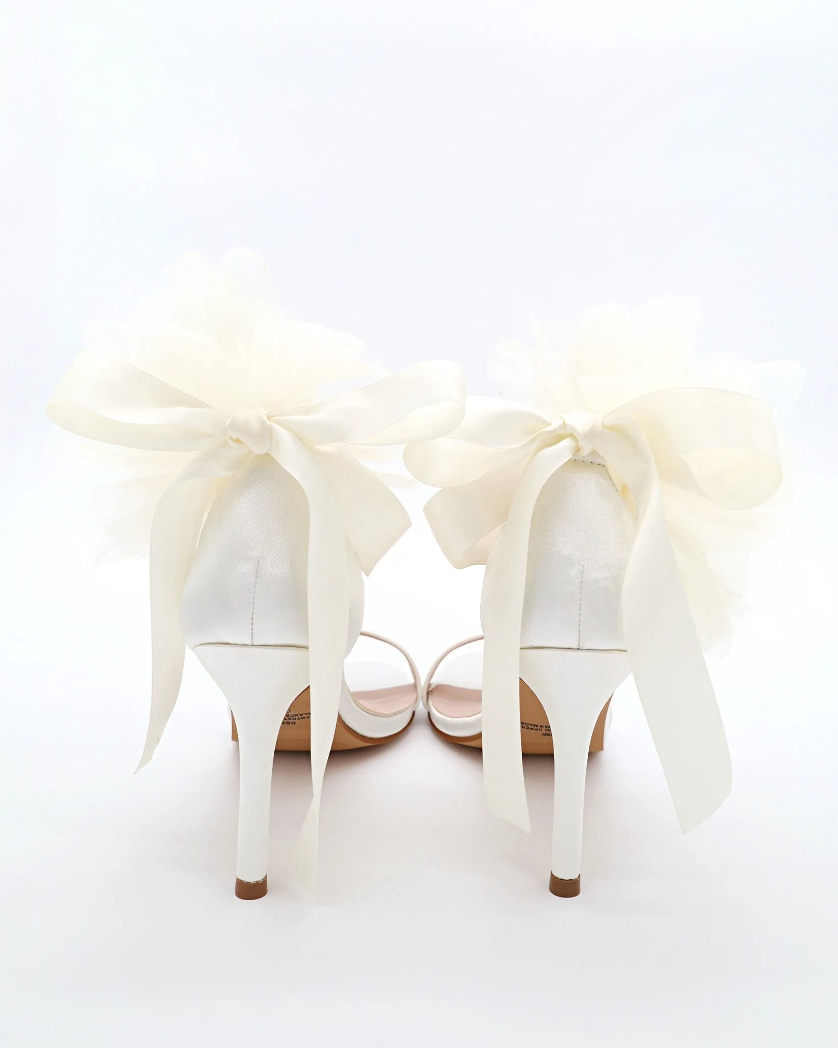 Satin High Heel Wedding Sandals with Ophelia Flowers