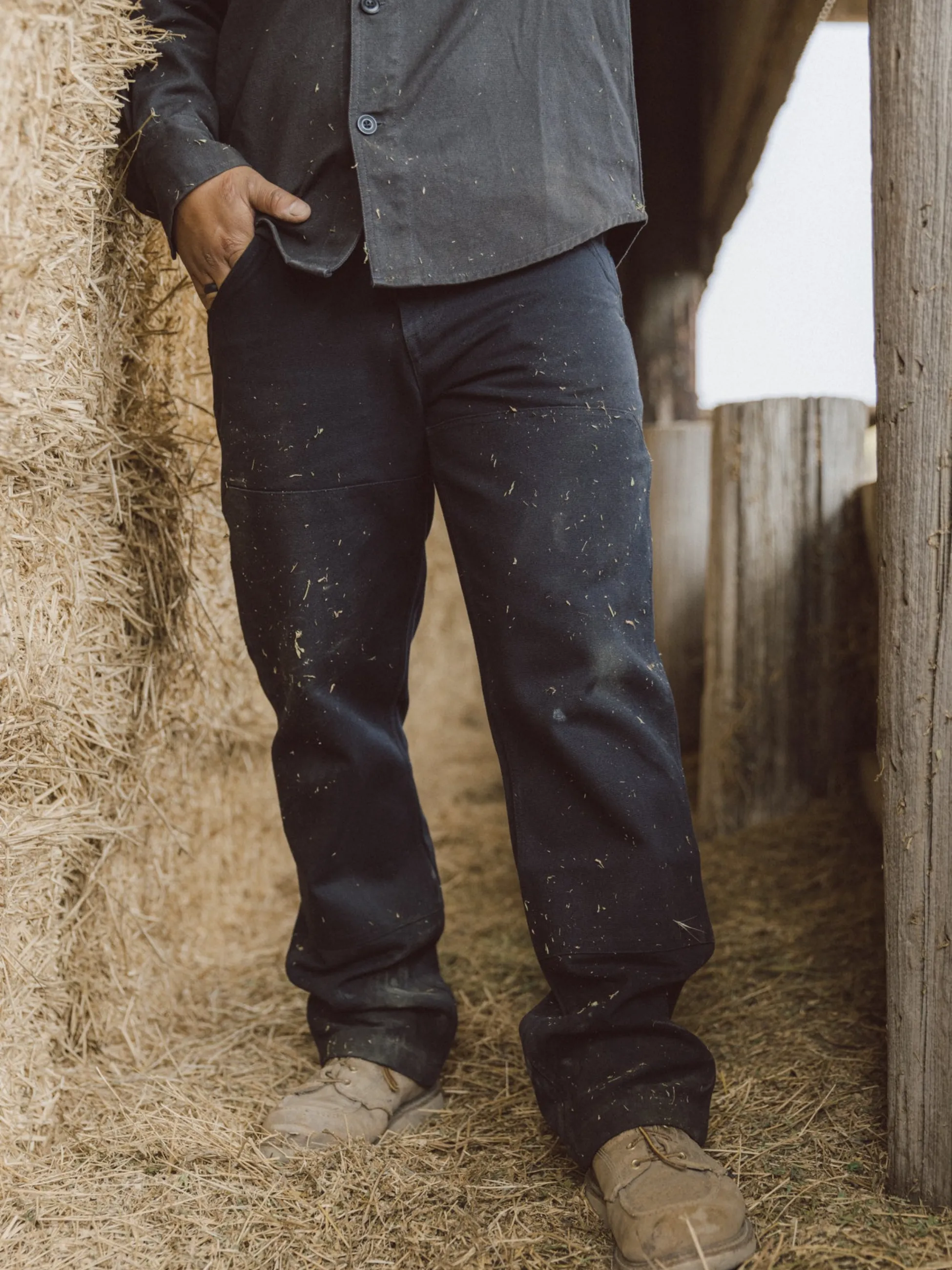 Seager Bison Double Knee Canvas Pants - Black