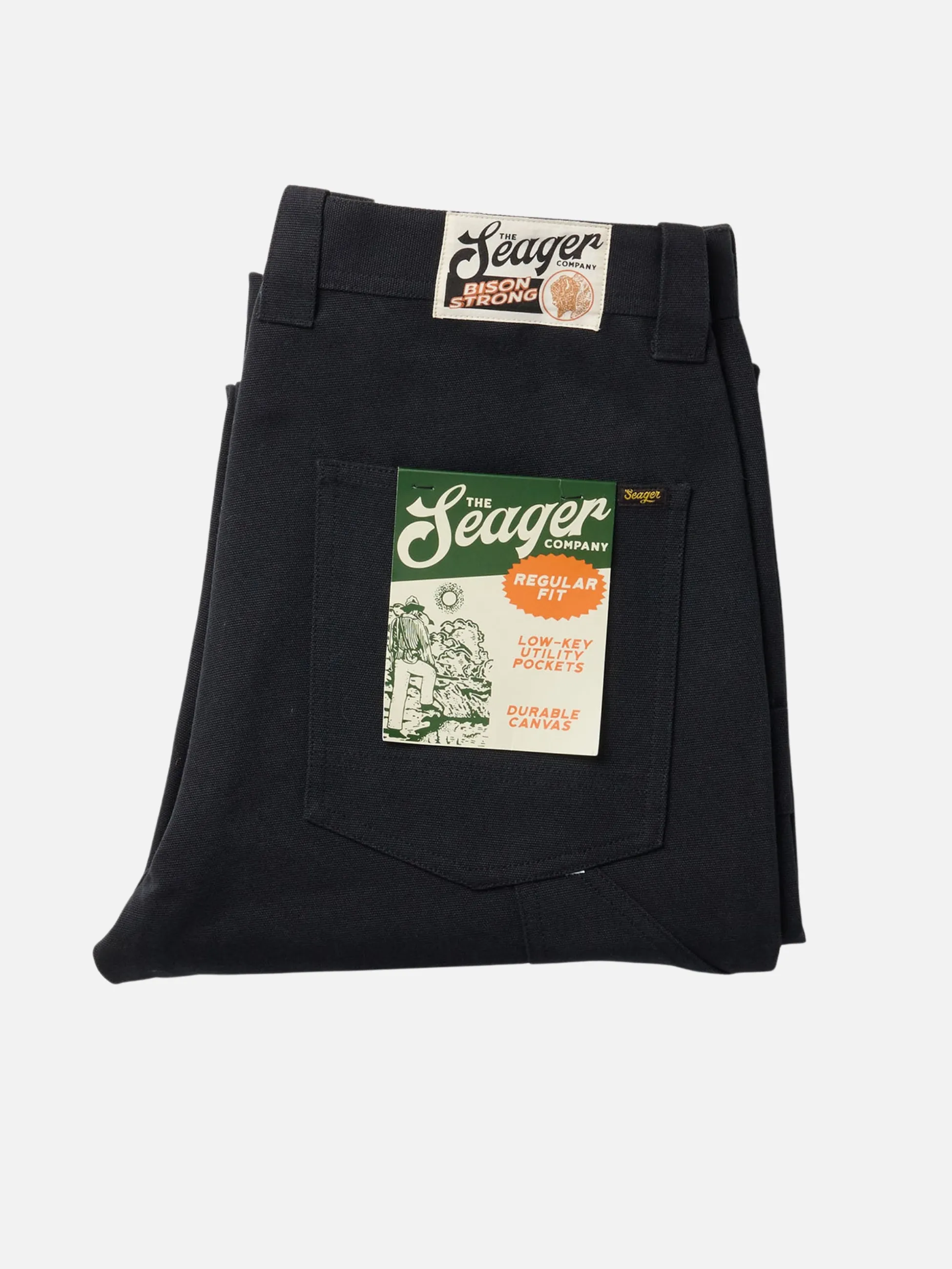 Seager Bison Double Knee Canvas Pants - Black