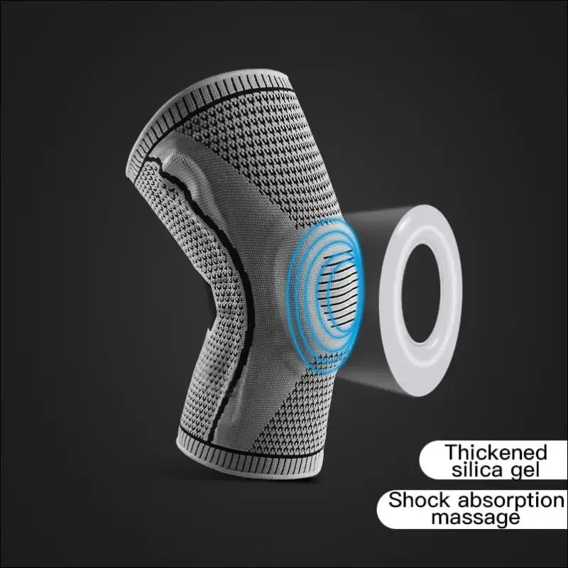 Silicone full knee brace strap patella medial support compression protection