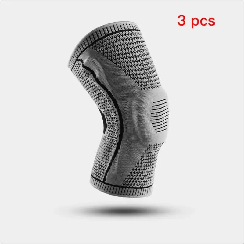 Silicone full knee brace strap patella medial support compression protection