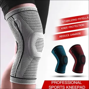 Silicone full knee brace strap patella medial support compression protection