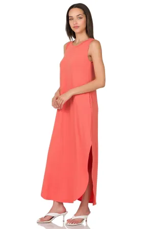 Simple is Always Best Maxi Dress in DEEP CORAL