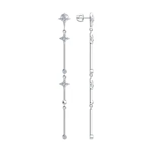 SKLV by SOKOLOV - Long  Earrings, Silver With Phianites
