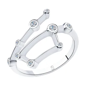 SKLV by SOKOLOV - The Big Dipper Silver Ring With Phianites