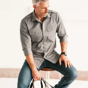 Smith Utility Shirt – Medium Gray Cotton Twill