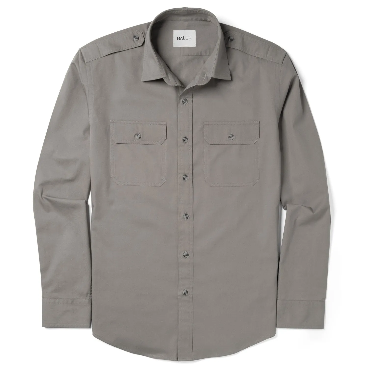 Smith Utility Shirt – Medium Gray Cotton Twill
