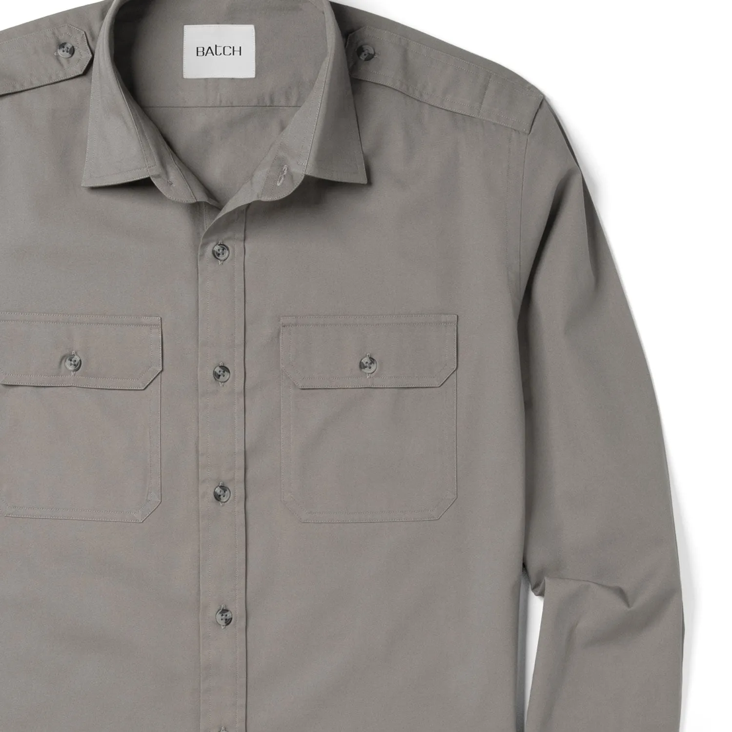 Smith Utility Shirt – Medium Gray Cotton Twill
