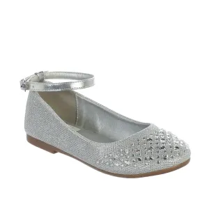 Sparkling Rhinestone Metallic Flats