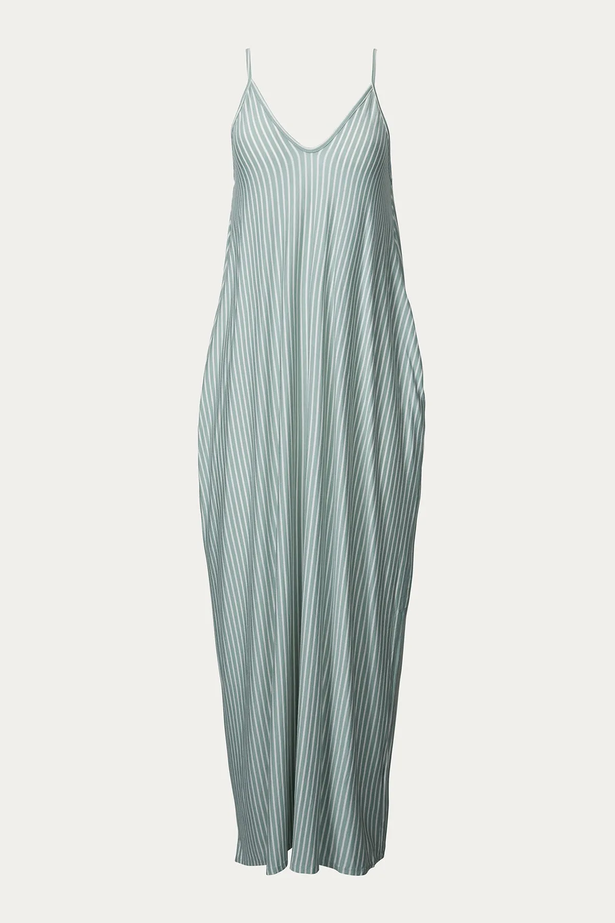 STRIPED STRETCH-MODAL JERSEY MAXI DRESS
