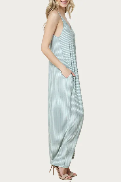 STRIPED STRETCH-MODAL JERSEY MAXI DRESS