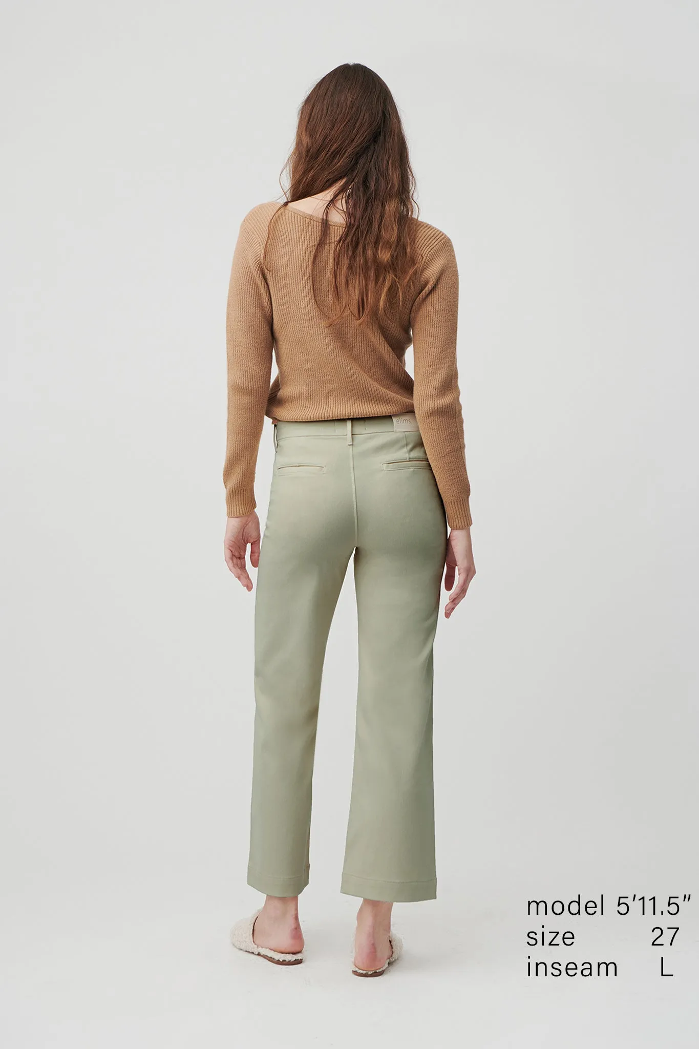 The Malibu Wide Chino Cropped  |  Sage