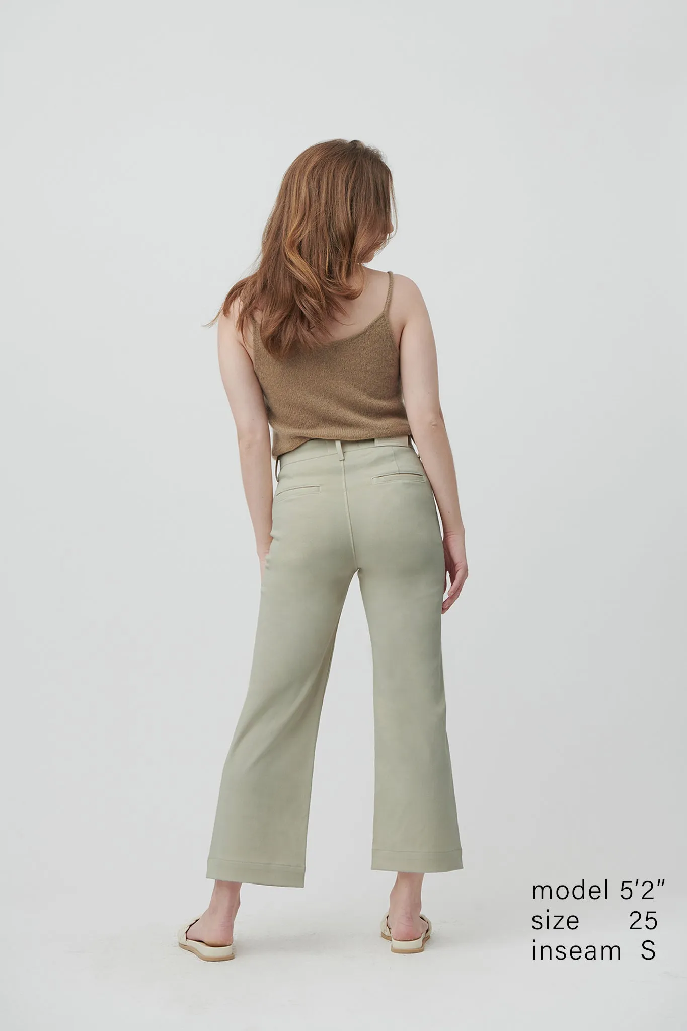 The Malibu Wide Chino Cropped  |  Sage